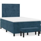 Box spring krevet s madracem tamnoplavi 120 x 200 cm baršunasti | Eponuda.com