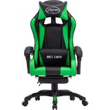 In Racing stol z oporo za noge zeleno in črno umetno usnje | Shoptok.si