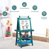  Dječje postolje, dječja tabla, dvostrana bijela tabla, dim. 59 x 50 x 117 cm - plava | shoptok.hr