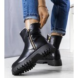 Gemre Black insulated ankle boots with fur Teris | ePonuda.com