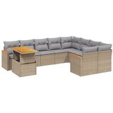 Maison Chic Seti vrtnega pohištva - Vrtna garnitura - Vrtni pohištvo set 10-delna z blazinami bež poli ratan, (21816107) | Shoptok.si