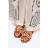Boto Flat Women Sandals With Decorative Detail Camel Nellodra | shoptok.hr