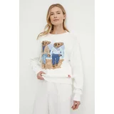 Polo Ralph Lauren Bombažen pulover bela barva, 211935308