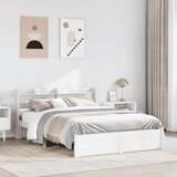 vidaXL Posteljni okvir z vzglavjem bel 120x190 cm trdna borovina | Shoptok.si