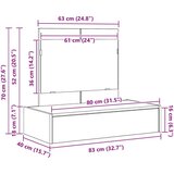 vidaXL bela mdf 83 x 40 x 70 cm ogledalo toaletna miza pravokotna | Shoptok.si