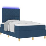 Box Spring Krevet s madracem &amp LED plava 120x200 cm tkanina | shoptok.hr