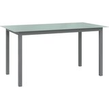 vidaXL Vrtna miza svetlo siva 150x90x74 cm aluminij in steklo | Shoptok.si