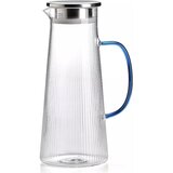 Ivv vrč s pokrovom Narciso 1,6l, moder ročaj, borosilikatno steklo, inox | Shoptok.si
