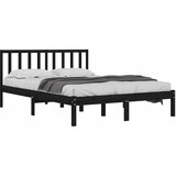  Okvir za krevet od masivne borovine crni 200 x 200 cm | shoptok.hr