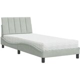  Postelja z vzmetnico svetlo siva 80x200 cm žamet, (21166101) | Shoptok.si
