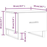 vidaXL Stolić za kavu siva boja hrasta 50x50x40 cm konstruirano drvo | shoptok.hr