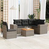  The Living Store Vrtna sedežna garnitura 6-delna z blazinami siv poli ratan - Vrtna Sedežna Garniture, (21465757) | Shoptok.si