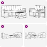  Set vanjskih sofa 6 kom. Prirodna i krem | shoptok.hr