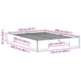 vidaXL Posteljni okvir Rjava 120 x 200 cm Trdna borovina | Shoptok.si