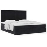 vidaXL Otomanski posteljni okvir z vzmetnicami črn 160x200 cm žamet | Shoptok.si