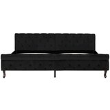  Posteljni okvir črn žamet 200x200 cm | Shoptok.si