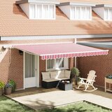  Skrovita tenda Crvena i bijela 450 × 300 cm Tkanina i čelik | shoptok.hr