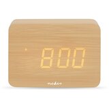 Nedis CLDK2008BN - Digitalni budilnik sa LED displejem i termometrom 5V/3xAAA, drveni | Eponuda.com