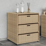  The Living Store Vrtna omara za shranjevanje bež 55x59x69 cm poli ratan - Vrtna Omara, (21443808) Cene
