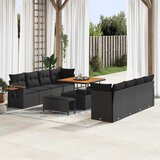  Sjedeća garnitura za vrt 12 kom. 12-Broj sjedala Crna poliratan 234 x 224 x 85 cm | shoptok.hr