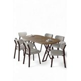 Hanah home trpezarijski set, 7 dijelova, siva Slike