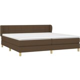  Krevet s oprugama i madracem tamnosmeđi 200x200 cm od tkanine | shoptok.hr