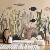 Foto tapeta - Underwater World - Fish and Corals in Pastel Colours 250x175 Vodootporna | shoptok.hr