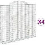  Obokane gabion košare 4 kosi 200x30x180/200 cm pocinkano železo | Shoptok.si