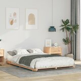 vidaXL Posteljni okvir Rjava 135 x 190 cm Trdna borovina | Shoptok.si