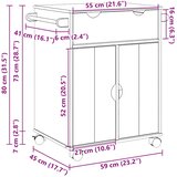  Kuhinjska kolica OTTA 59 x 45 x 80 cm od masivne borovine | shoptok.hr