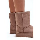 Boto PS1 Women's Fur-Lined Insulated Snow Boots Dark Beige Abrams | ePonuda.com
