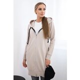 Kesi marka niezdefiniowana Hooded dress with a hood beige | Shoptok.si