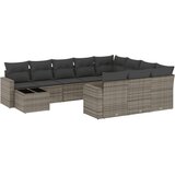  11-dijelni set vrtnih sofa od poliratana s jastucima sivi | shoptok.hr