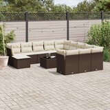  13-dijelni set vrtnih sofa s jastucima smeđi od poliratana | shoptok.hr