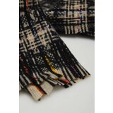Marisse Black Checkered Scarf With Metallic Thread | ePonuda.com