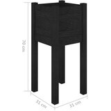vidaXL Vrtna sadilica crna 31 x 31 x 70 cm od masivne borovine | shoptok.hr
