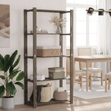  Za pohranu 5 razina sivi 80x38x170 cm masivna borovina | shoptok.hr