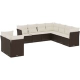  9-dijelni set vrtnih sofa s jastucima poliratan smeđi | shoptok.hr