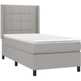  Krevet s oprugama i madracem svjetlosivi 100x200 cm od tkanine | shoptok.hr