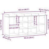vidaXL Klupa za cipele obrtnički hrast 102x32x50 cm izrađeno drvo | shoptok.hr