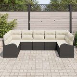  Vrtna garnitura - 3-dijelni set vrtnih sofa s jastučićima crni poli ratan | shoptok.hr