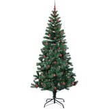 vidaXL Umjetna preddekorirana božićna jelka Zelena 240cm PVC in kovina | Shoptok.si