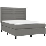 box spring s madracem LED tamnosivi 140x200 cm tkanina | shoptok.hr