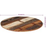  Okrugla stolna ploča 70 cm 15 - 16 mm masivno obnovljeno drvo | shoptok.hr