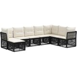 vidaXL Vrtna sedežna garnitura 8 pcs Črna poli ratan, (5000270197) | Shoptok.si
