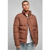 Urban Classics Plus Size Short Puffer Jacket - brown Cene