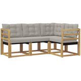 vidaXL Zunanja garnitura za sedenje 4 pcs Bela in svetlo siva, (5000280171) | Shoptok.si