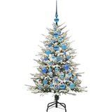 vidaXL Umjetna predsvetljena božićna jelka s kompletom kroglica Zelena | Shoptok.si