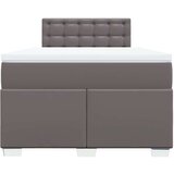 vidaXL Box spring postelja z vzmetnico siva 120x190 cm umetno usnje, (21306389) | Shoptok.si