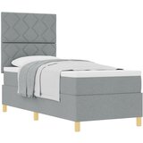 vidaXL Postelja s škatlastim dnom z vzmetnico Svetlo siva 80x200 cm Tkanina Cene